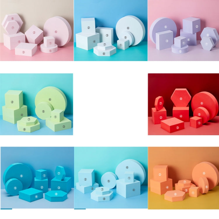 8 in 1 Different Sizes Geometric Cube Solid Color Photography Photo Background Table Shooting Foam Props