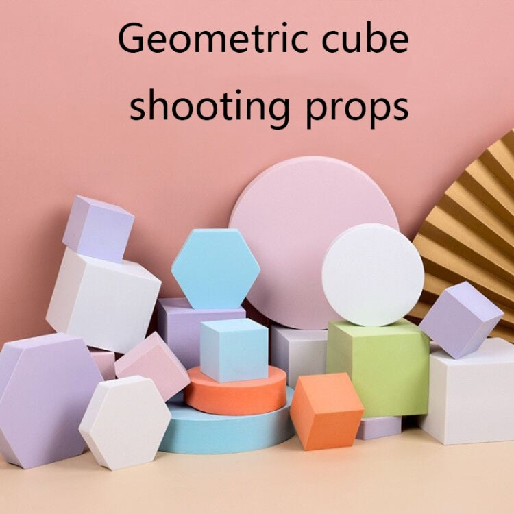 8 in 1 Different Sizes Geometric Cube Solid Color Photography Photo Background Table Shooting Foam Props