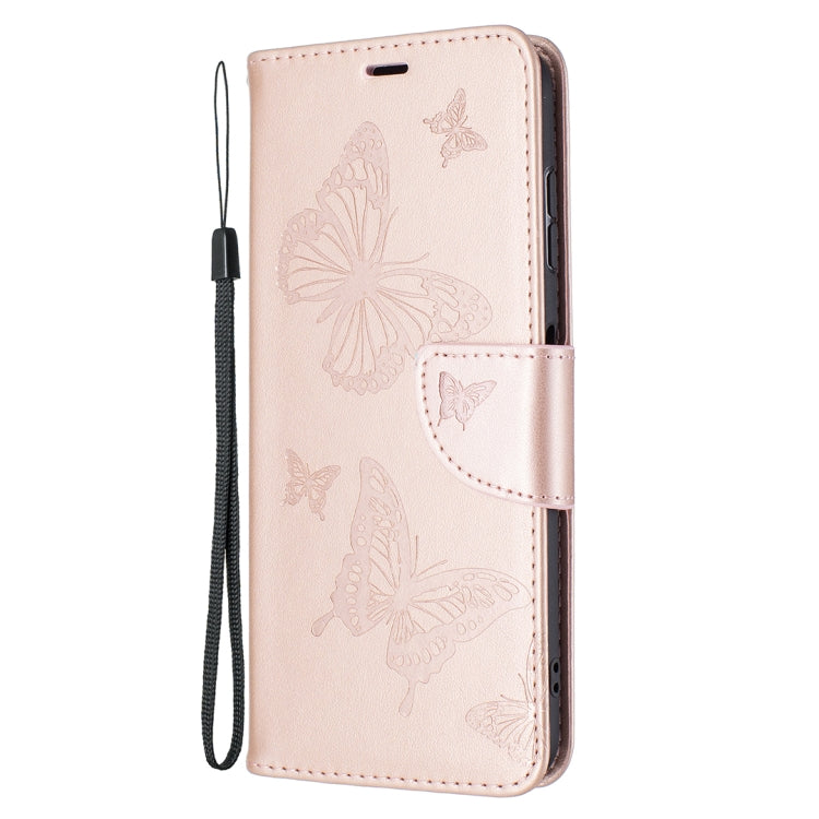 For Nokia G20 / G10 Embossing Two Butterflies Pattern Horizontal Flip PU Leather Case with Holder & Card Slot & Wallet & Lanyard