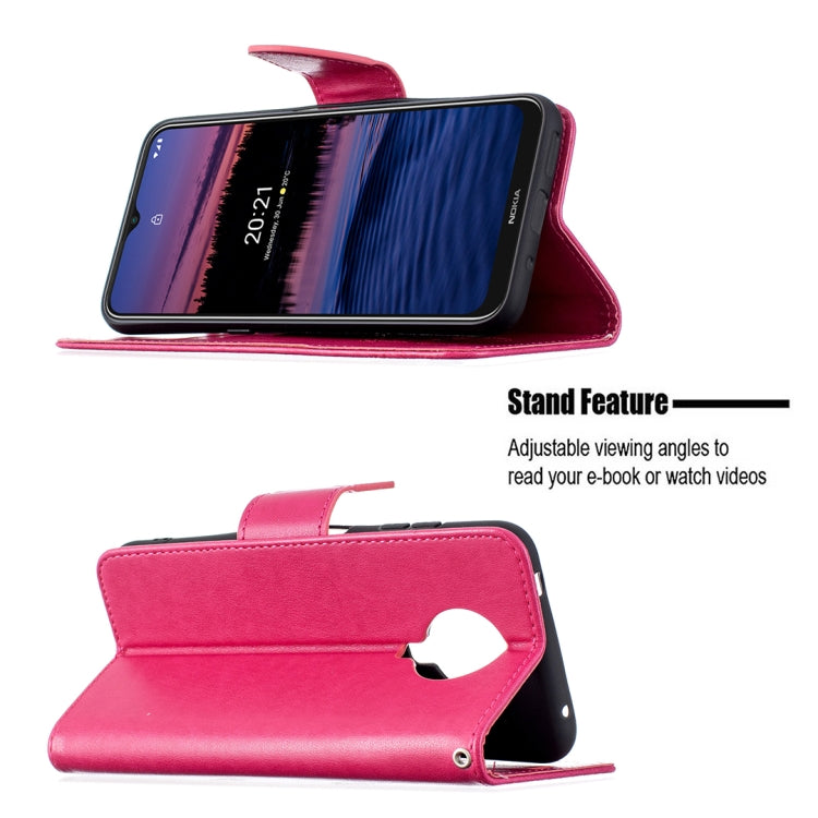 For Nokia G20 / G10 Embossing Two Butterflies Pattern Horizontal Flip PU Leather Case with Holder & Card Slot & Wallet & Lanyard
