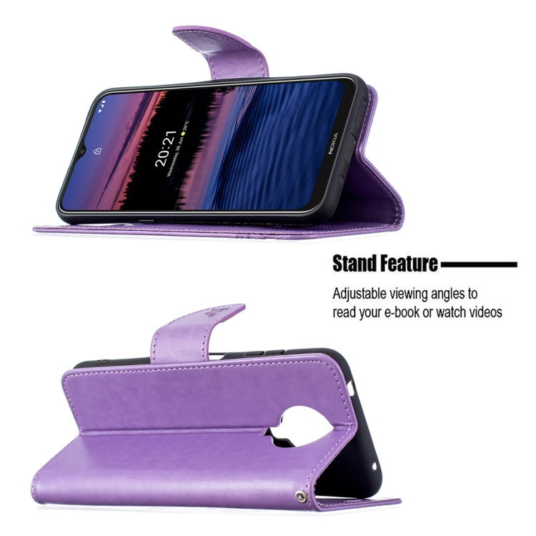 For Nokia G20 / G10 Embossing Two Butterflies Pattern Horizontal Flip PU Leather Case with Holder & Card Slot & Wallet & Lanyard