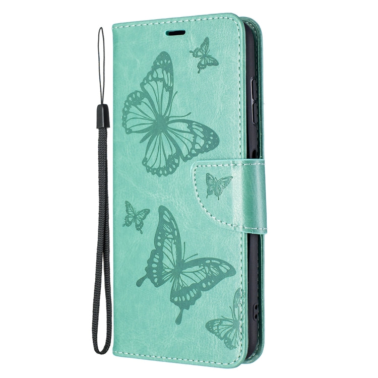 For Nokia G20 / G10 Embossing Two Butterflies Pattern Horizontal Flip PU Leather Case with Holder & Card Slot & Wallet & Lanyard