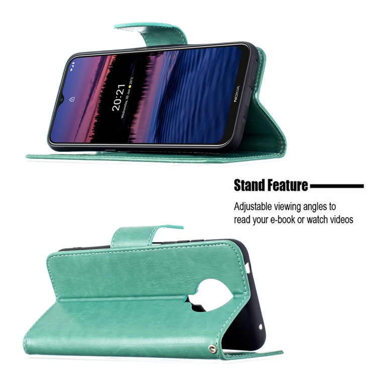 For Nokia G20 / G10 Embossing Two Butterflies Pattern Horizontal Flip PU Leather Case with Holder & Card Slot & Wallet & Lanyard