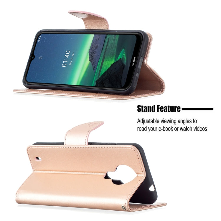 For Nokia 1.4 Embossing Two Butterflies Pattern Horizontal Flip PU Leather Case with Holder & Card Slot & Wallet & Lanyard