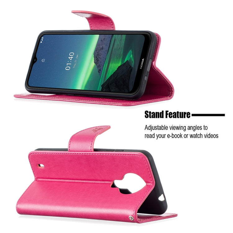 For Nokia 1.4 Embossing Two Butterflies Pattern Horizontal Flip PU Leather Case with Holder & Card Slot & Wallet & Lanyard