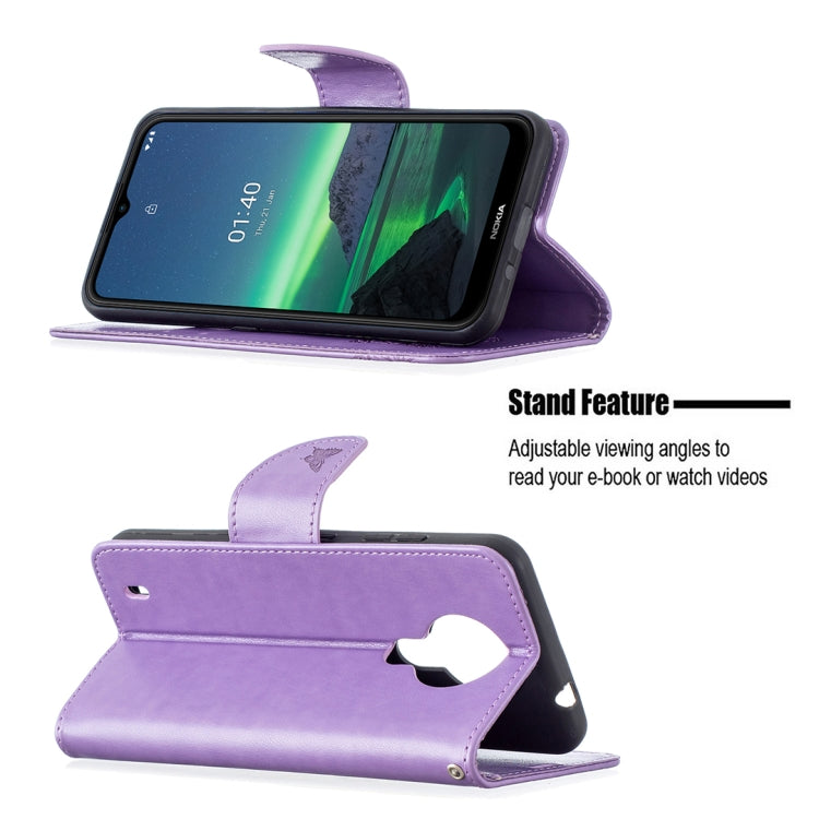 For Nokia 1.4 Embossing Two Butterflies Pattern Horizontal Flip PU Leather Case with Holder & Card Slot & Wallet & Lanyard