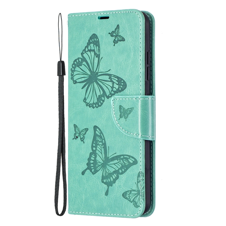 For Nokia 1.4 Embossing Two Butterflies Pattern Horizontal Flip PU Leather Case with Holder & Card Slot & Wallet & Lanyard