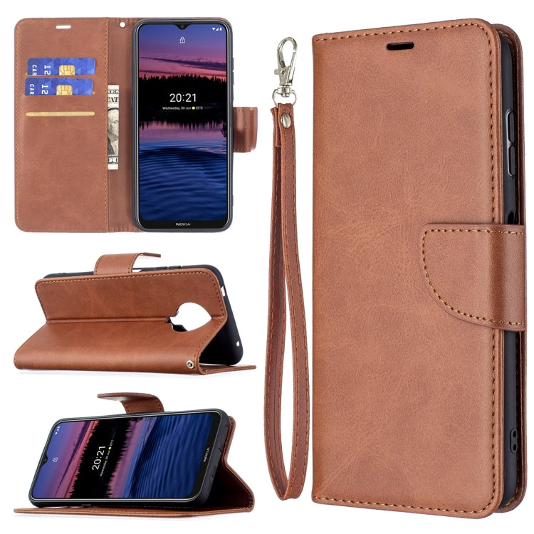 For Nokia G20 / G10 Retro Lambskin Texture Pure Color Horizontal Flip PU Leather Case with Holder & Card Slots & Wallet & Lanyard