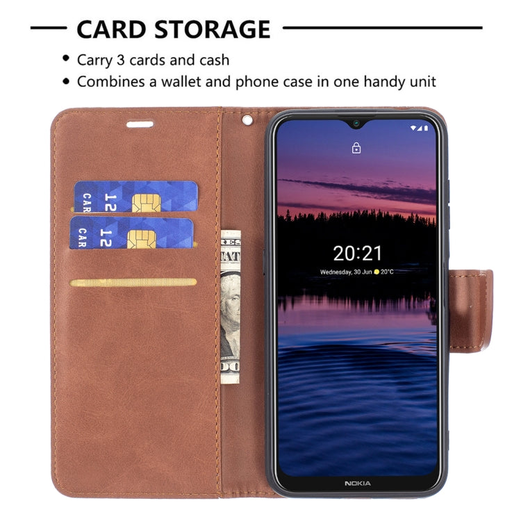 For Nokia G20 / G10 Retro Lambskin Texture Pure Color Horizontal Flip PU Leather Case with Holder & Card Slots & Wallet & Lanyard