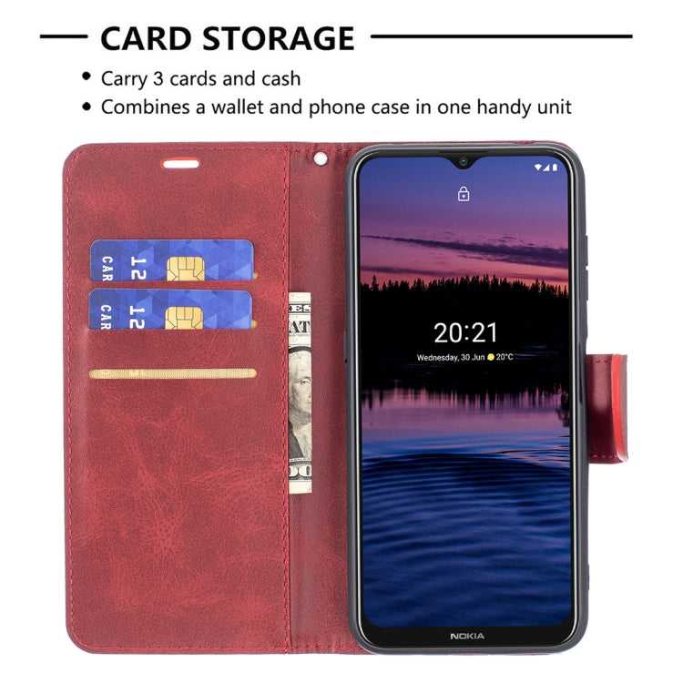 For Nokia G20 / G10 Retro Lambskin Texture Pure Color Horizontal Flip PU Leather Case with Holder & Card Slots & Wallet & Lanyard