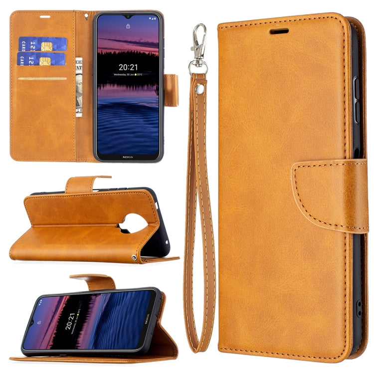 For Nokia G20 / G10 Retro Lambskin Texture Pure Color Horizontal Flip PU Leather Case with Holder & Card Slots & Wallet & Lanyard