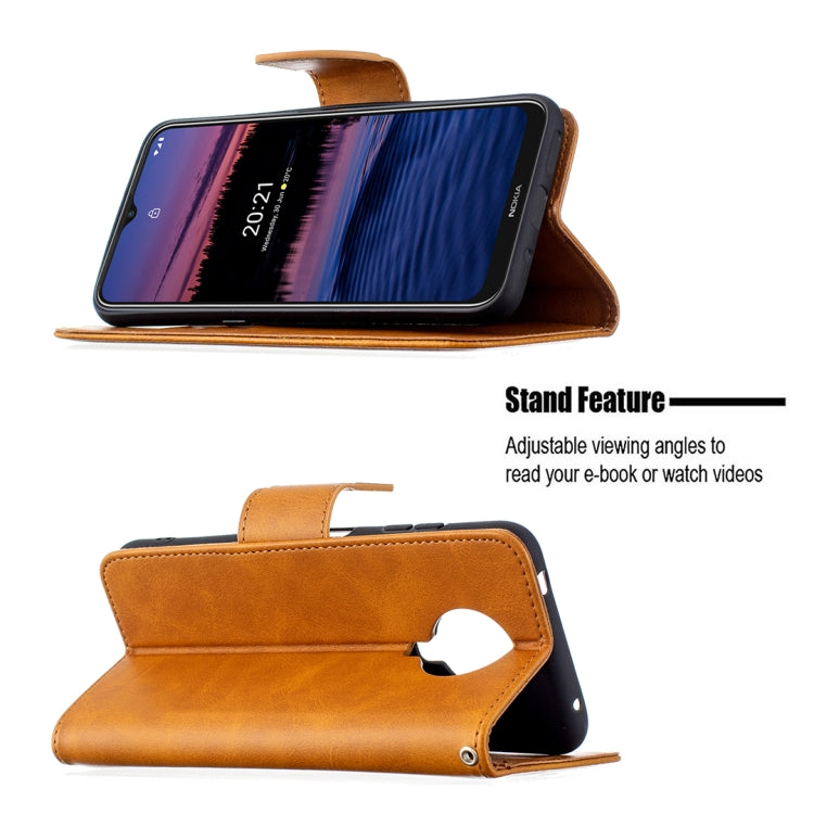 For Nokia G20 / G10 Retro Lambskin Texture Pure Color Horizontal Flip PU Leather Case with Holder & Card Slots & Wallet & Lanyard