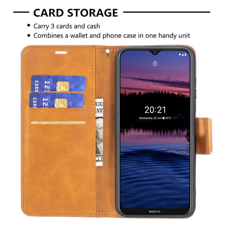 For Nokia G20 / G10 Retro Lambskin Texture Pure Color Horizontal Flip PU Leather Case with Holder & Card Slots & Wallet & Lanyard