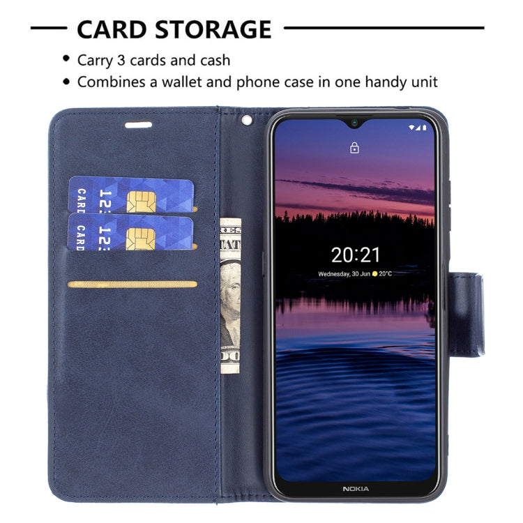 For Nokia G20 / G10 Retro Lambskin Texture Pure Color Horizontal Flip PU Leather Case with Holder & Card Slots & Wallet & Lanyard