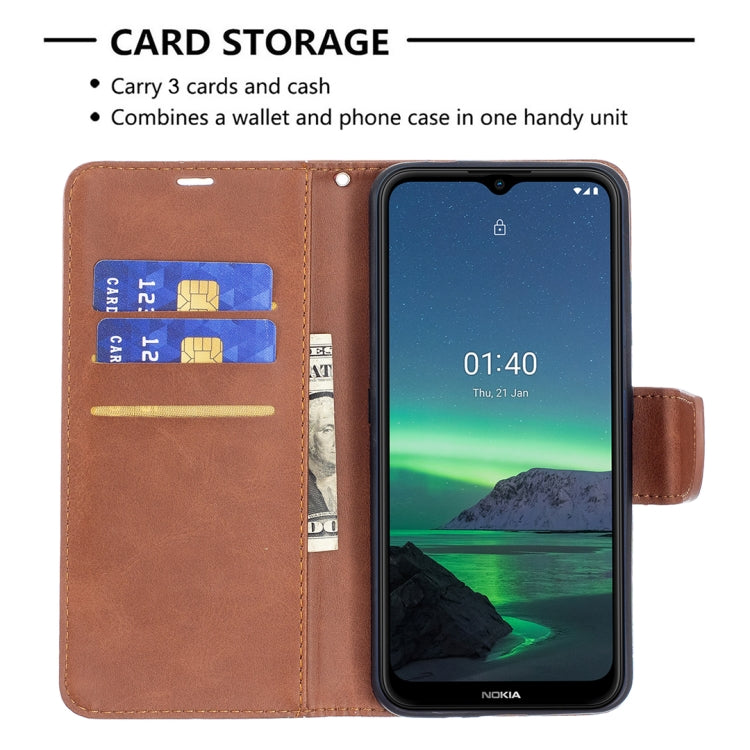 For Nokia 1.4 Retro Lambskin Texture Pure Color Horizontal Flip PU Leather Case with Holder & Card Slots & Wallet & Lanyard