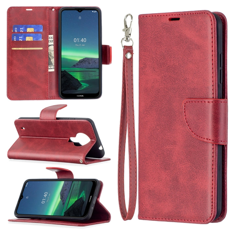 For Nokia 1.4 Retro Lambskin Texture Pure Color Horizontal Flip PU Leather Case with Holder & Card Slots & Wallet & Lanyard
