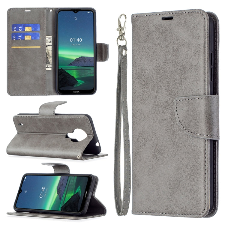 For Nokia 1.4 Retro Lambskin Texture Pure Color Horizontal Flip PU Leather Case with Holder & Card Slots & Wallet & Lanyard