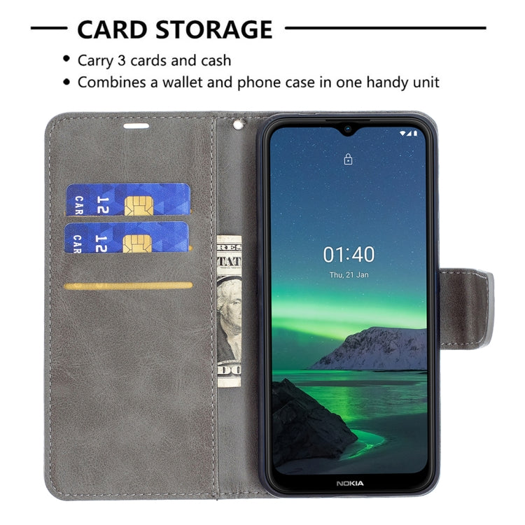 For Nokia 1.4 Retro Lambskin Texture Pure Color Horizontal Flip PU Leather Case with Holder & Card Slots & Wallet & Lanyard