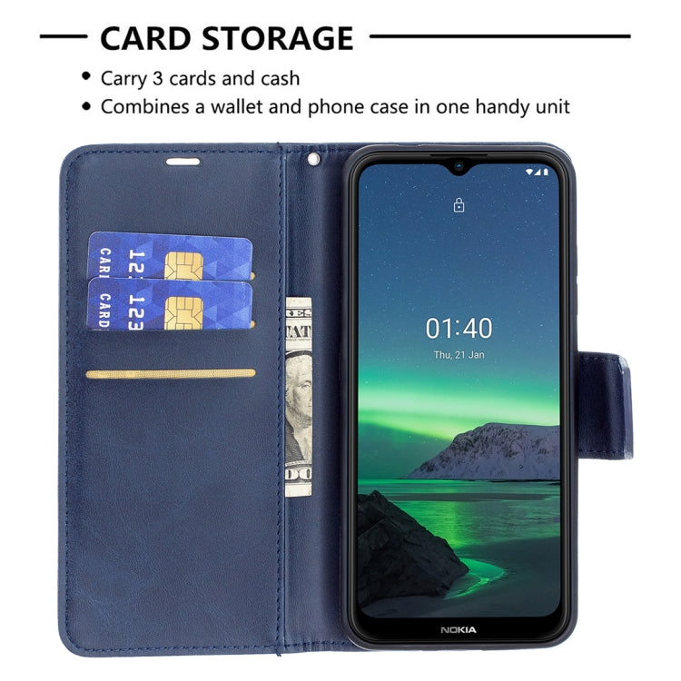For Nokia 1.4 Retro Lambskin Texture Pure Color Horizontal Flip PU Leather Case with Holder & Card Slots & Wallet & Lanyard