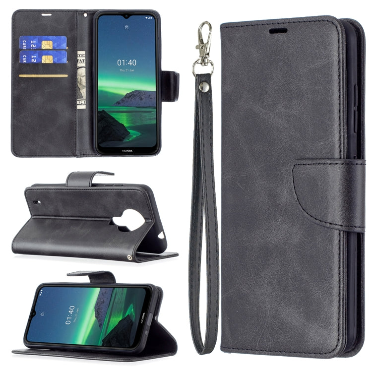 For Nokia 1.4 Retro Lambskin Texture Pure Color Horizontal Flip PU Leather Case with Holder & Card Slots & Wallet & Lanyard