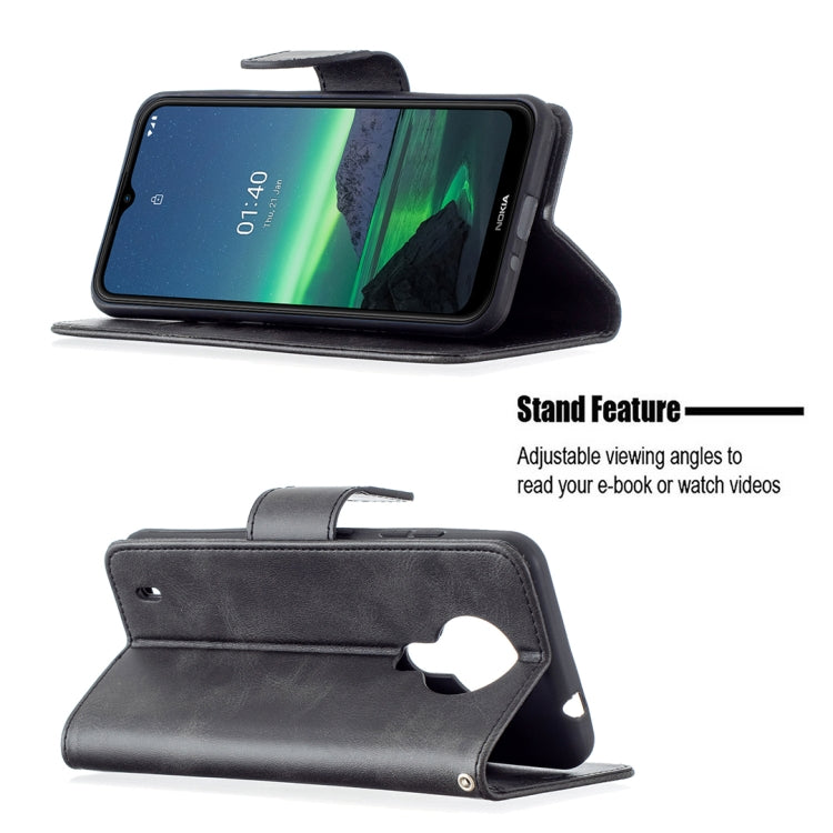 For Nokia 1.4 Retro Lambskin Texture Pure Color Horizontal Flip PU Leather Case with Holder & Card Slots & Wallet & Lanyard