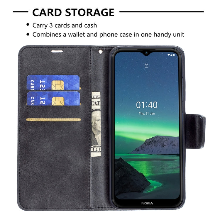 For Nokia 1.4 Retro Lambskin Texture Pure Color Horizontal Flip PU Leather Case with Holder & Card Slots & Wallet & Lanyard