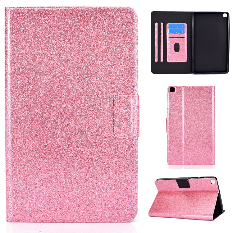 For Samsung Galaxy Tab A7 Lite T220 Glitter Horizontal Flip Leather Case with Holder & Card Slots
