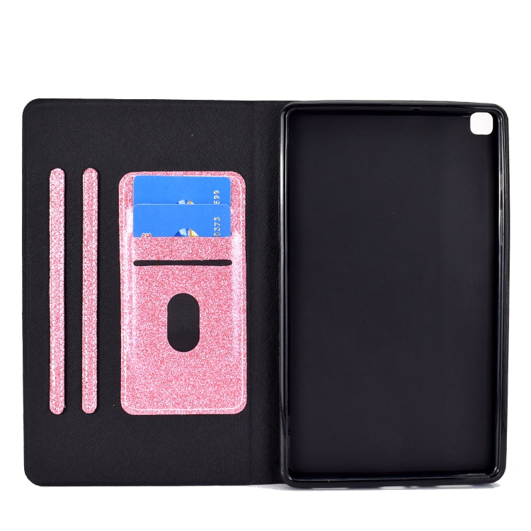 For Samsung Galaxy Tab A7 Lite T220 Glitter Horizontal Flip Leather Case with Holder & Card Slots
