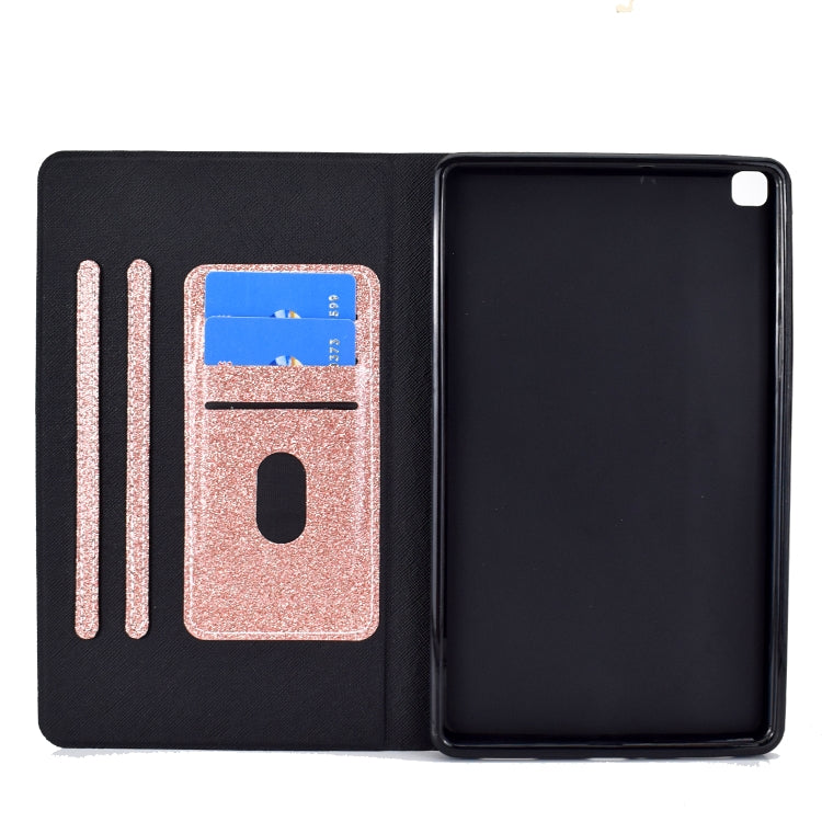 For Samsung Galaxy Tab A7 Lite T220 Glitter Horizontal Flip Leather Case with Holder & Card Slots