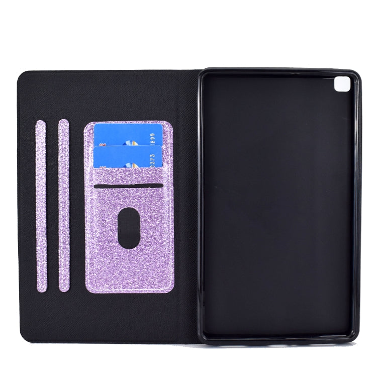 For Samsung Galaxy Tab A7 Lite T220 Glitter Horizontal Flip Leather Case with Holder & Card Slots