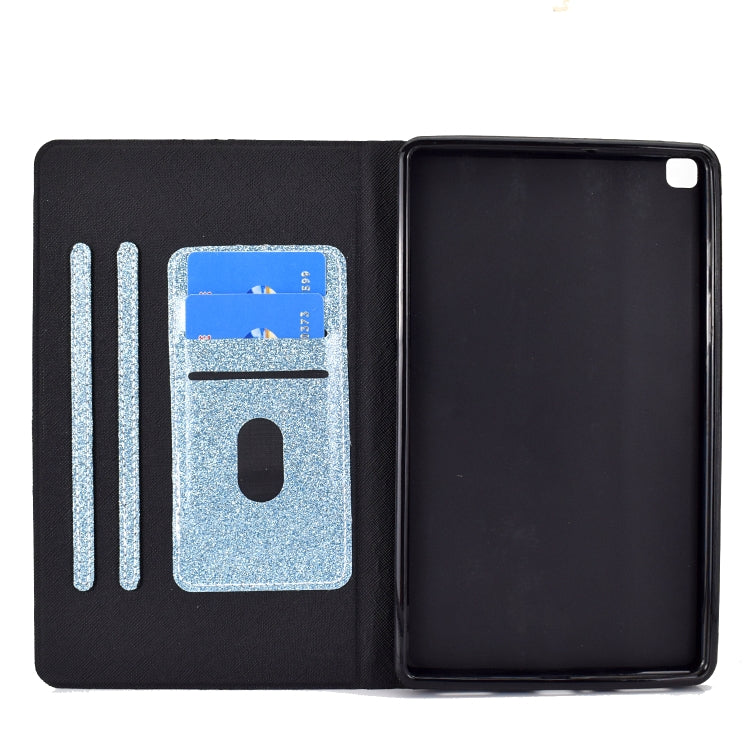 For Samsung Galaxy Tab A7 Lite T220 Glitter Horizontal Flip Leather Case with Holder & Card Slots