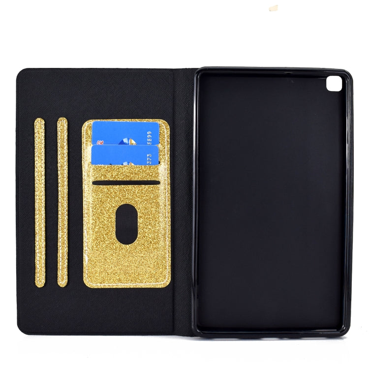 For Samsung Galaxy Tab A7 Lite T220 Glitter Horizontal Flip Leather Case with Holder & Card Slots