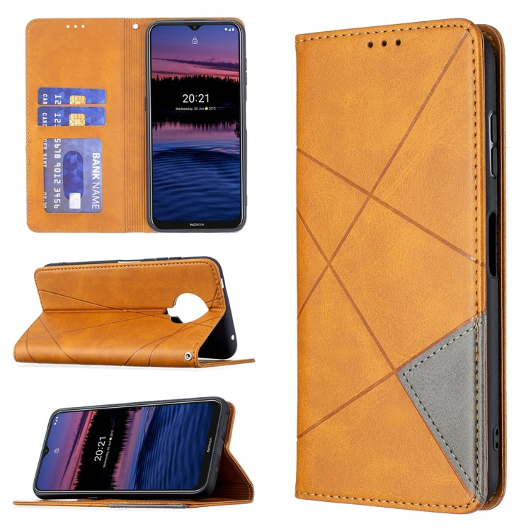 For Nokia G20 / G10 Rhombus Texture Horizontal Flip Magnetic Leather Case with Holder & Card Slots & Wallet
