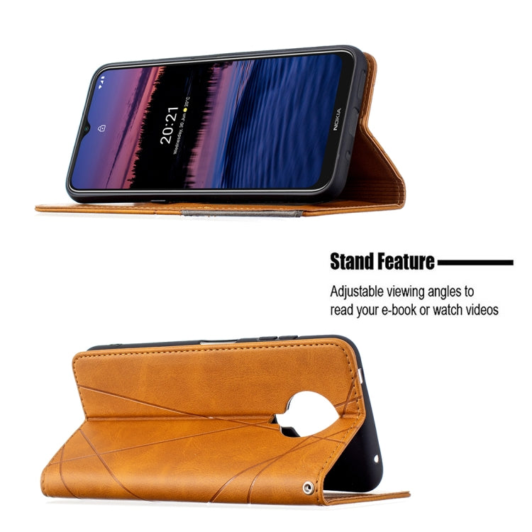 For Nokia G20 / G10 Rhombus Texture Horizontal Flip Magnetic Leather Case with Holder & Card Slots & Wallet
