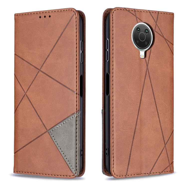 For Nokia G20 / G10 Rhombus Texture Horizontal Flip Magnetic Leather Case with Holder & Card Slots & Wallet
