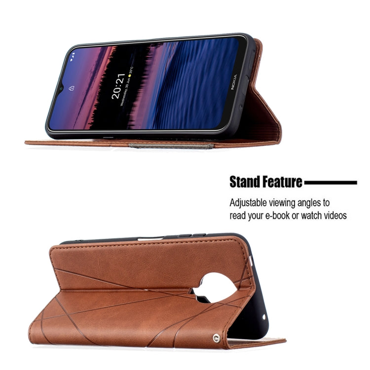 For Nokia G20 / G10 Rhombus Texture Horizontal Flip Magnetic Leather Case with Holder & Card Slots & Wallet