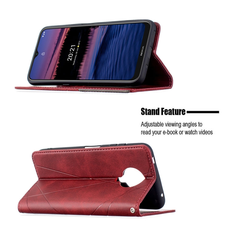 For Nokia G20 / G10 Rhombus Texture Horizontal Flip Magnetic Leather Case with Holder & Card Slots & Wallet