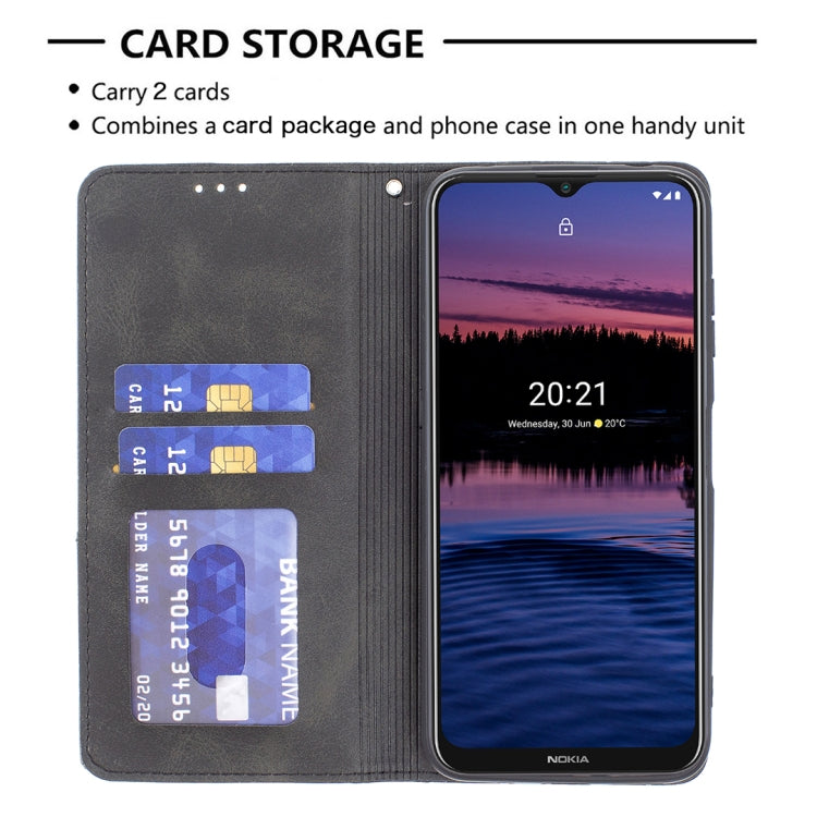 For Nokia G20 / G10 Rhombus Texture Horizontal Flip Magnetic Leather Case with Holder & Card Slots & Wallet