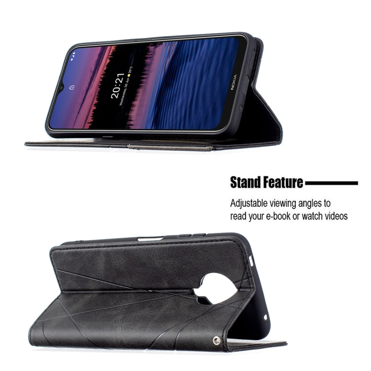 For Nokia G20 / G10 Rhombus Texture Horizontal Flip Magnetic Leather Case with Holder & Card Slots & Wallet