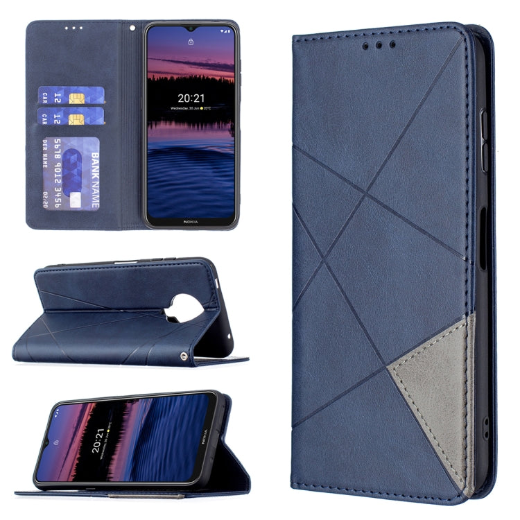 For Nokia G20 / G10 Rhombus Texture Horizontal Flip Magnetic Leather Case with Holder & Card Slots & Wallet