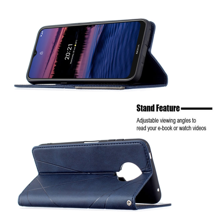 For Nokia G20 / G10 Rhombus Texture Horizontal Flip Magnetic Leather Case with Holder & Card Slots & Wallet