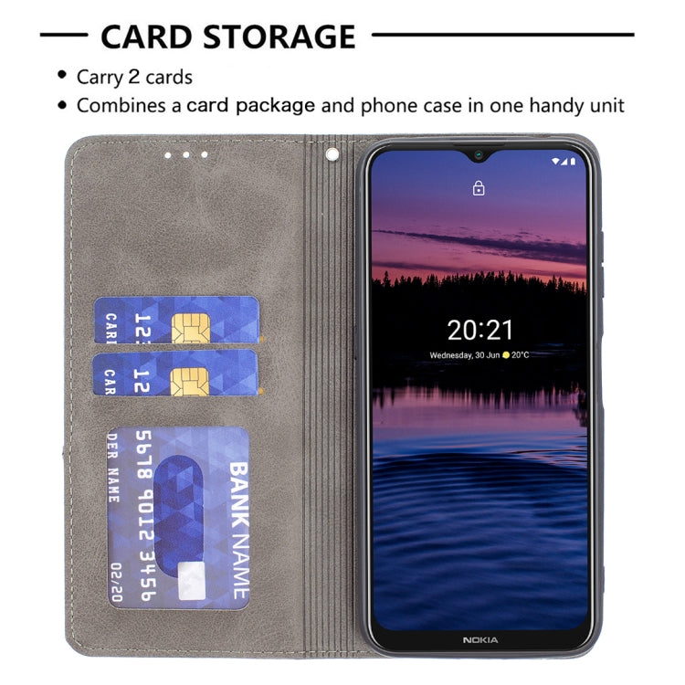 For Nokia G20 / G10 Rhombus Texture Horizontal Flip Magnetic Leather Case with Holder & Card Slots & Wallet