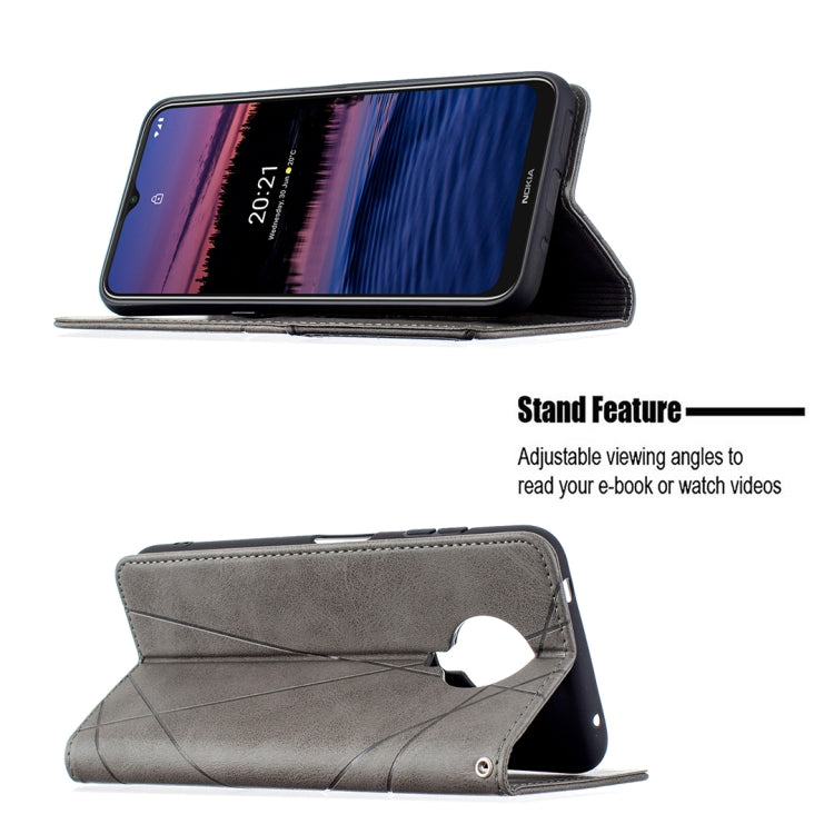 For Nokia G20 / G10 Rhombus Texture Horizontal Flip Magnetic Leather Case with Holder & Card Slots & Wallet