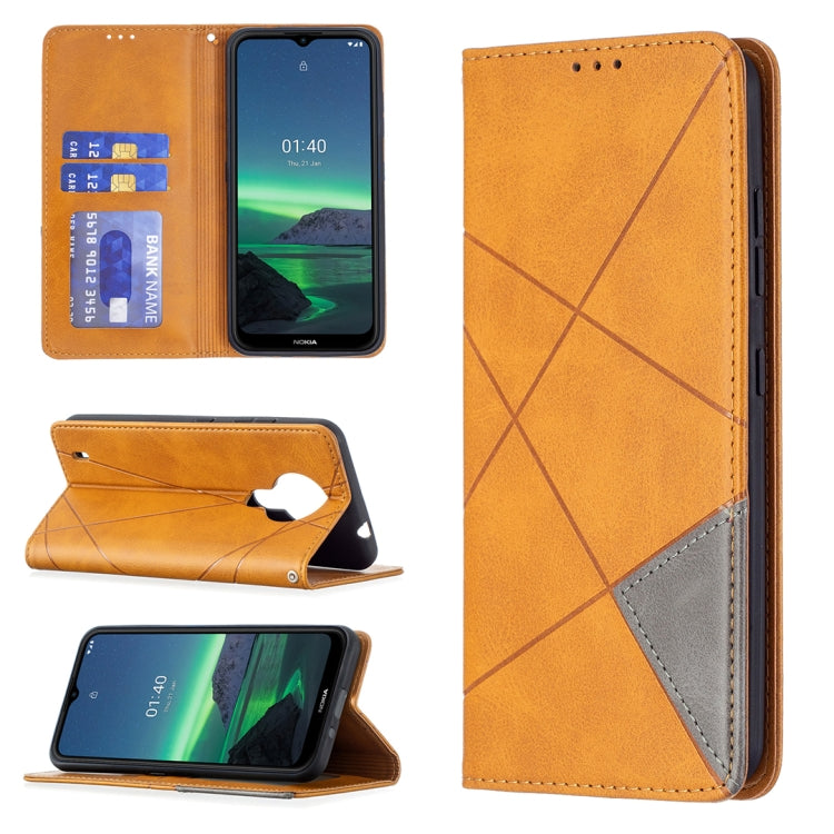 For Nokia 1.4 Rhombus Texture Horizontal Flip Magnetic Leather Case with Holder & Card Slots & Wallet