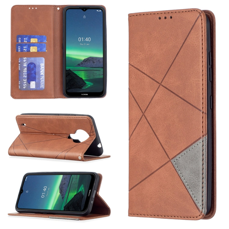 For Nokia 1.4 Rhombus Texture Horizontal Flip Magnetic Leather Case with Holder & Card Slots & Wallet