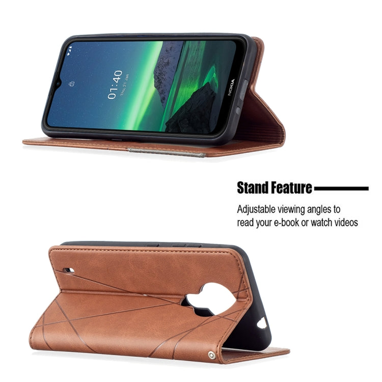For Nokia 1.4 Rhombus Texture Horizontal Flip Magnetic Leather Case with Holder & Card Slots & Wallet