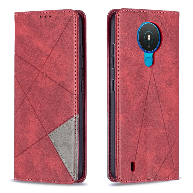 For Nokia 1.4 Rhombus Texture Horizontal Flip Magnetic Leather Case with Holder & Card Slots & Wallet