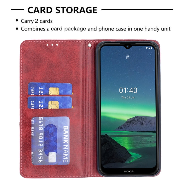 For Nokia 1.4 Rhombus Texture Horizontal Flip Magnetic Leather Case with Holder & Card Slots & Wallet