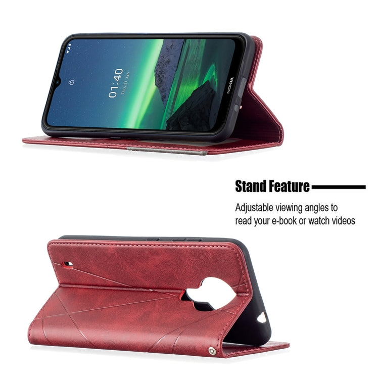 For Nokia 1.4 Rhombus Texture Horizontal Flip Magnetic Leather Case with Holder & Card Slots & Wallet