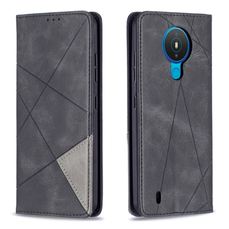 For Nokia 1.4 Rhombus Texture Horizontal Flip Magnetic Leather Case with Holder & Card Slots & Wallet